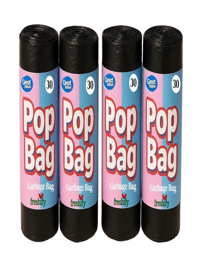 FRESHIFY POPBAG Heavy Duty Garbage Bags By Freshify | 120 Pcs | Medium- 19 X 21 | 30 Bags X 4 Rolls | Black | Leak-Proof And Tear-Resistant Dustbin Bags | Home And Office Mutli Purpose Use - Image 1